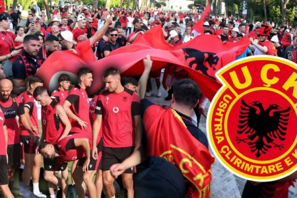 SRAMOTNE SCENE IZ KOMŠILUKA:  Skandirali "Umri, Srbijo" i pokazivali simbole UČK u Severnoj Makedoniji! (VIDEO)