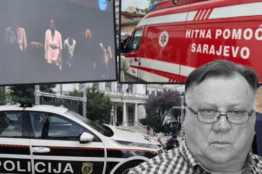 HITNA POMOĆ I POLICIJA NA SAHRANI HALIDA BEŠLIĆA! Kolaps nakon komemoracije, obezbeđenje u pripravnosti! (VIDEO)