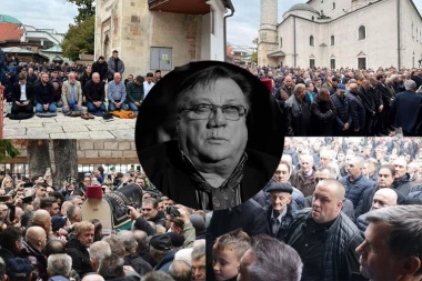 PORODICA HALIDA BEŠLIĆA SLOMLJENA NA DŽENAZI! Tužan prizor ispred Begove džamije, Dino se ne odvaja od sina! (VIDEO)