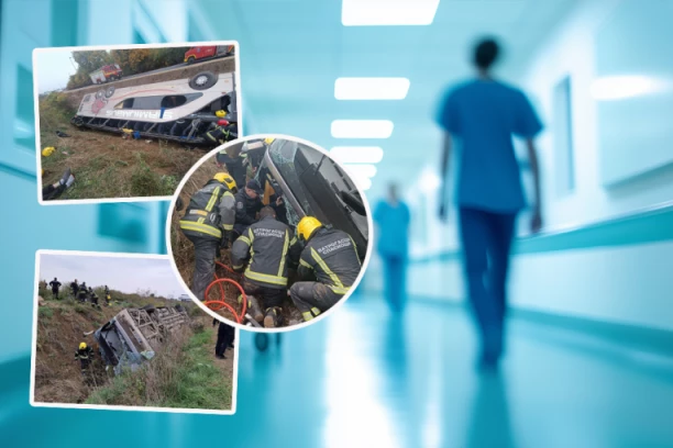 OSAM PACIJENATA IZ PREVRNUTOG AUTOBUSA NA INTENZIVNOJ NEZI! Jednu osobu transportuju u Urgentni centar u Beogradu!
