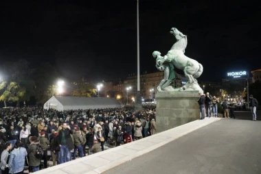 NEVEROVATNA SCENA NA BLOKADERSKOJ N1! Reporterka u šoku pred Skupštinom: "Skupio se ogroman broj ljudi, SKANDIRAJU "ACO SRBINE"" (VIDEO)