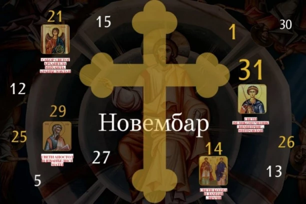 CRKVENI KALENDAR ZA NOVEMBAR 2025.