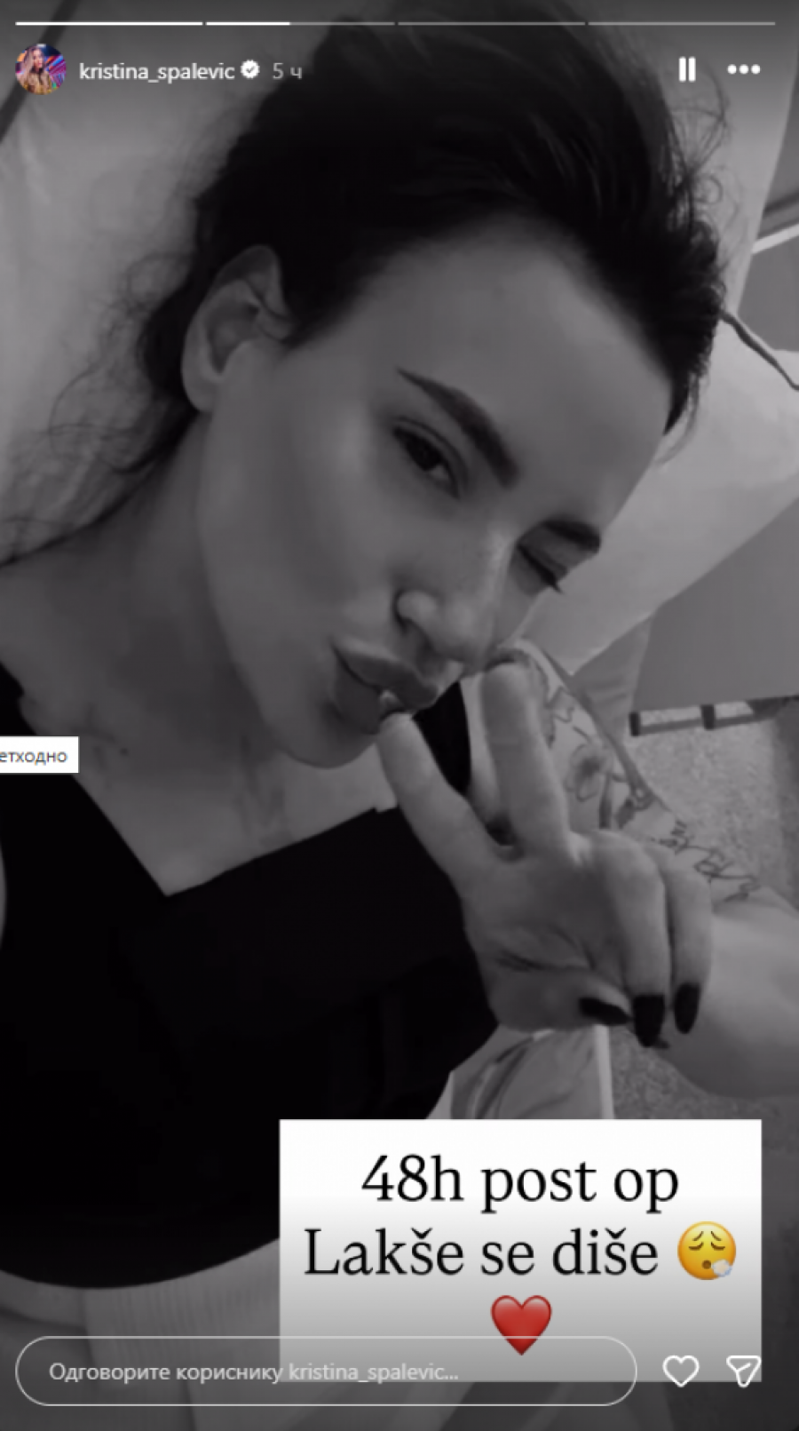 NOVO IZDANJE KRISTINE SPALEVIĆ NAKON PET OPERACIJA: Podelila sliku iz bolnice - evo kako sada izgleda! (FOTO)