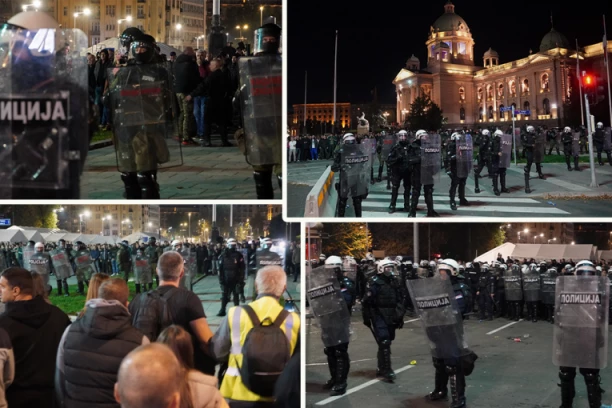 IMA I POVREĐENIH I UHAPŠENIH! Blokaderi haos napravili ispred Skupštine, pokušali da upadnu u ćacilend! (FOTO, VIDEO)
