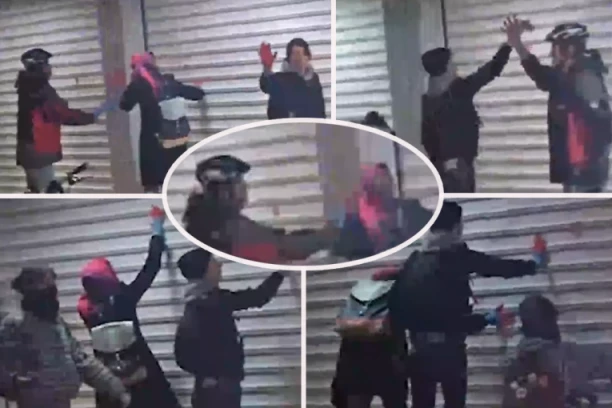 BLOKADERI DIVLJALI U NOVOM SADU: Uništili SNS prostorije i ostavljali otiske crvene šake po zidovima! (VIDEO)