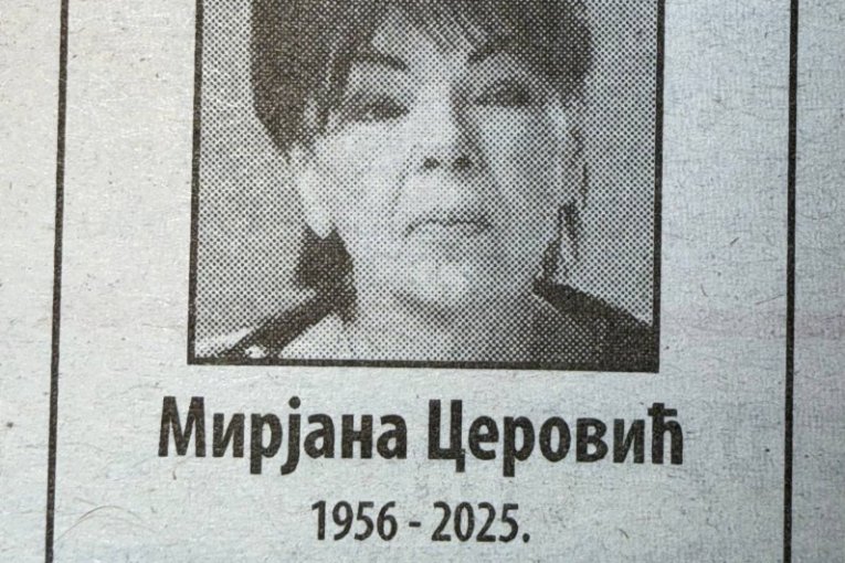 Čitulja za Mirjanu Cerović