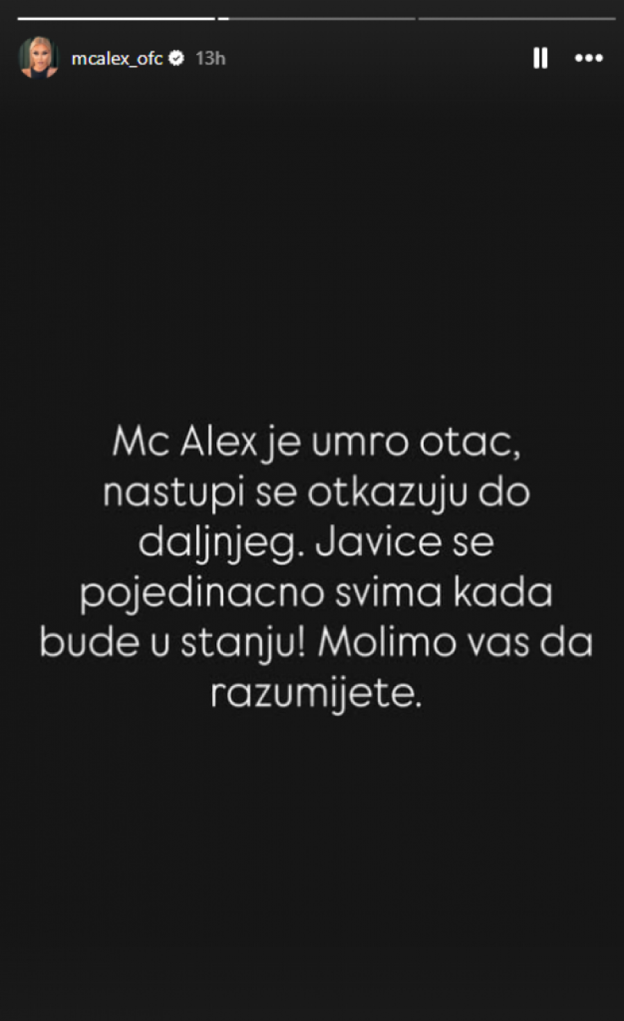 UMRO OTAC BIVŠE ZADRUGARKE! Hitno otkazala sve, porodica ZAVIJENA U CRNO: Oprosti mi! (FOTO)