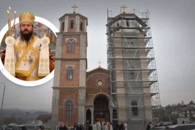 VELIČANSTVENO SABRANJE U HRAMU KOJI SE JOŠ GRADI: Vladika Sergije služio prazničnu liturgiju u Crkvi Svetog Dimitrija u Šipovu