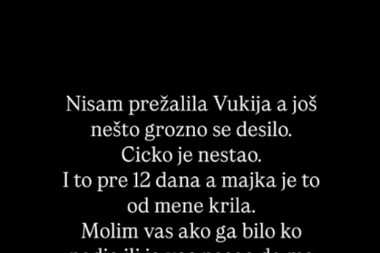 Ani Lazarević nestao mačak Cicko