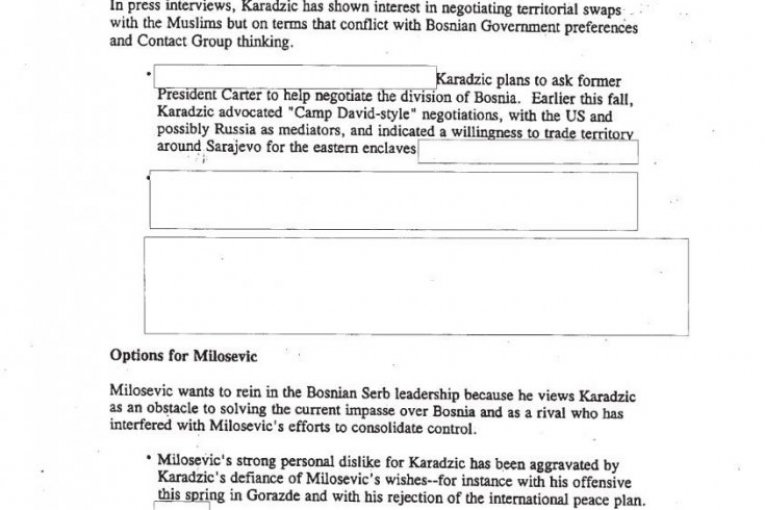 CIA tvrdi da Milošević, pored Karadžića, planira da skloni Mladića i Krajišnika

