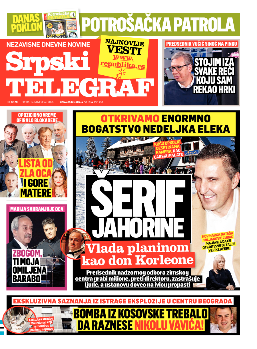Naslovna strana Srpskog telegrafa