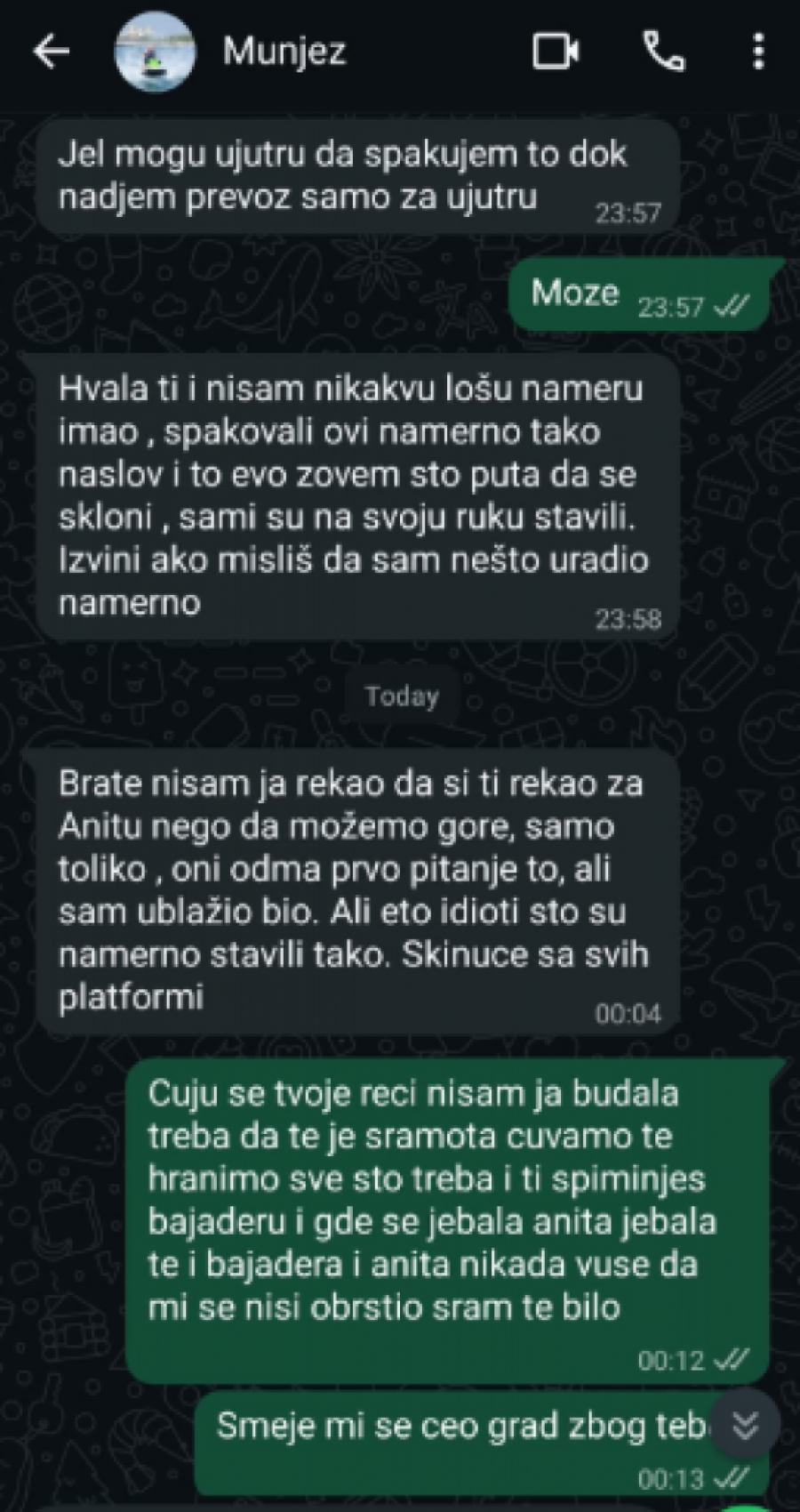 SKANDALČINA! Munjez PREVARIO naciju, pa IZBAČEN na ulicu, stvari mu završile u KESU si za đubre - POSEDUJE ŠOK PREPISKE! (GALERIJA)