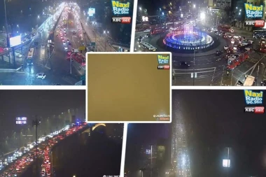 SAOBRAĆAJNI KOLAPS U BEOGRADU! Gužve na sve strane, a u ovim delovima od MAGLE se ne vidi prst pred okom! (FOTO)