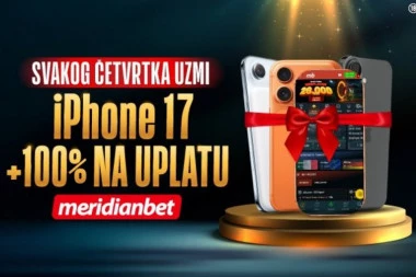 MERIDIAN POKLANJA! Svakog četvrtka UZMI iPhone 17 i 100% VIŠE BONUSA