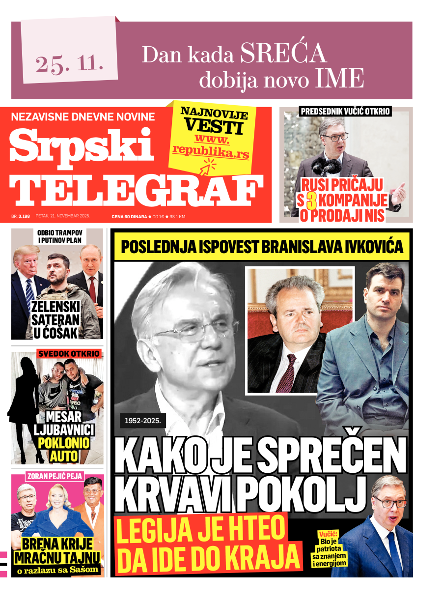Naslovna strana Srpski telegraf