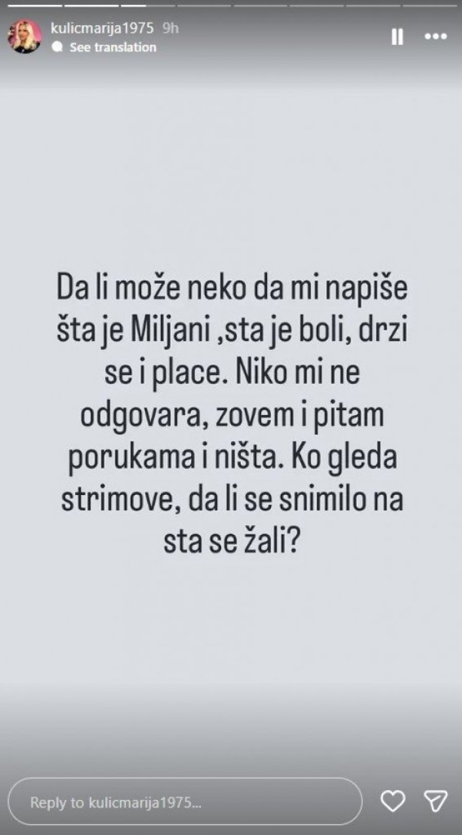 ČEKAJU SE INFORMACIJE O MILJANINOM STANJU, PLAKALA JE OD BOLA! Marija Kulić uputila HITAN APEL, alarmirala čitavu javnost - želi da ZNA ŠTA JOJ SE DOGODILO SA ĆERKOM!