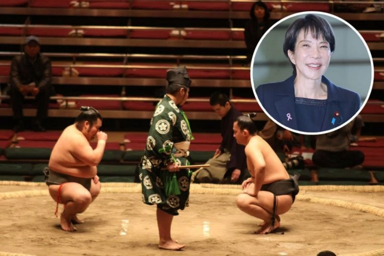 NEČISTA ZA RING: Premijerka Japana udarila u zid tradicije - sumo rituali jači od politike!