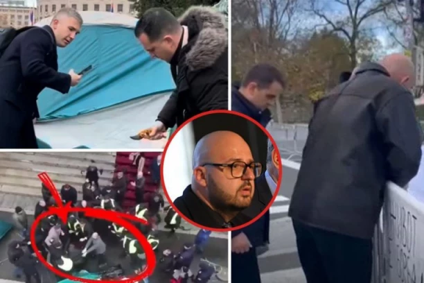 NE ZNAJU DA PRESEKU OGRADU, A HOĆE ZEMLJU DA VODE! Komičan snimak blokadera "u akciji" ispred Skupštine! (VIDEO)