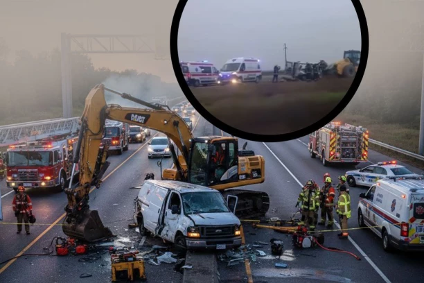 MINUTI SU PRESUDNI! Hitna pomoć vadi povređene u nesreći na auto-putu kod Rume, četiri tela pored kombija! JEZIV PRIZOR NA LICU MESTA! (VIDEO)