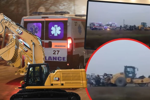 POGINULI RADNICI FIRME KADA JE KOMBI PODLETEO POD VALJAK! Potresni detalji nesreće kod Rume, TRI osobe HITNO prebačane u bolnicu! (FOTO)