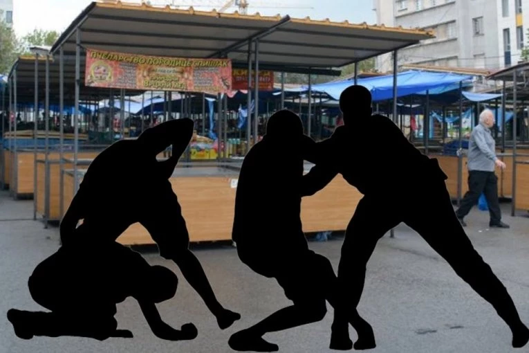 MASOVNA TUČA NA PIJACI U KRUŠEVCU! Grupa ljudi napala prodavca - SEVALE PESNICE, reagovala policija!