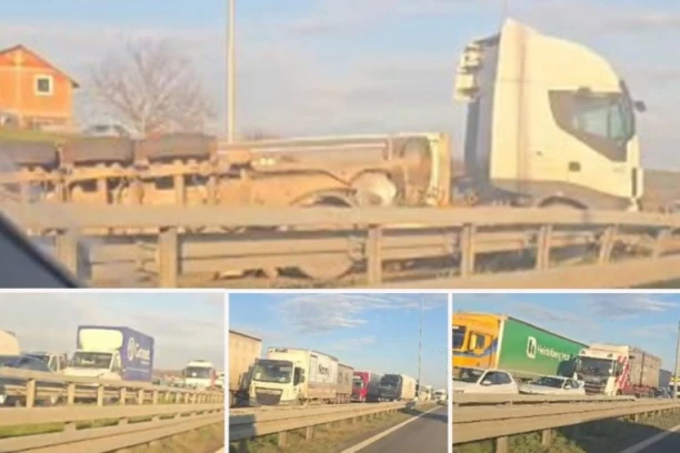 HAOS NA OBILAZNICI KOD ŽELEZNIKA! Prevrnula se prikolica, saobraćaj blokiran! (VIDEO)
