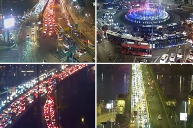 BEOGRAD PARALISAN! Najfrekventnije gradske saobraćajnice krcate, na nekima saobraćaj praktično stao! (FOTO)