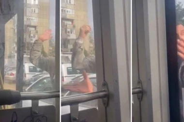 KUDA IDE OVAJ SVET? Muškarac nasilno gura vrata i pokušava da uđe u autobus pun dece - STRAVIČAN INCIDENT U BEOGRADU! (VIDEO)