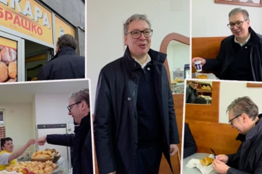 "ČOVEK SE IZ NIŠA UVEK VRATI S NEKOLIKO KILOGRAMA VIŠKA!" - Vučić svratio na burek posle zvanične posete jugu Srbije (VIDEO)