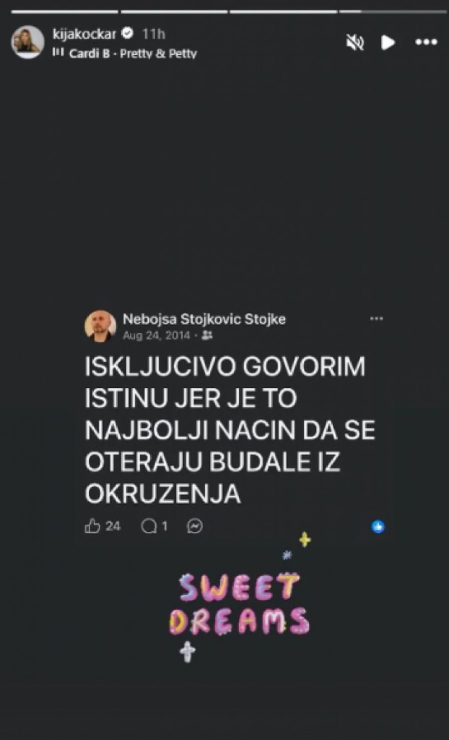 ŠOK! KIJA OBJAVILA STOJKETOVU PORUKU! Čeka se hitna reakcija Katarine Živković! (FOTO)