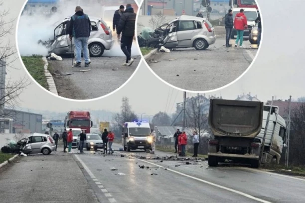 IMA POGINULIH! Stravična nesreća kod Gornjeg Milanovca: Sudarili se kamion i automobil! (FOTO)