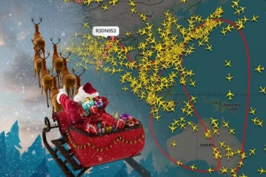 DEDA MRAZOV LET JE UŽIVO PRATILO 100.000 LJUDI! Oči celog sveta uprte u irvase i sanke, a evo gde se sada nalaze! (FOTO)