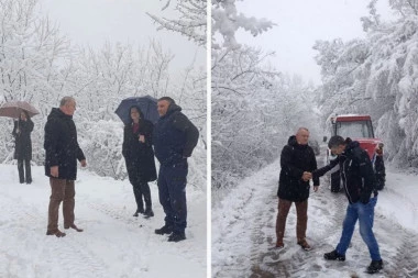 DRAMATIČNO U KLADOVU! Jaka snežna mećava ne prestaje da veje, predsednik opštine na TERENU SA DEŽURNIM SLUŽBAMA!