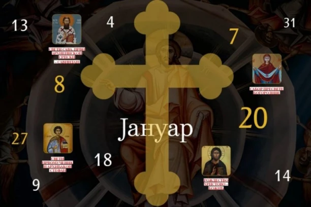 CRKVENI KALENDAR ZA JANUAR 2026.