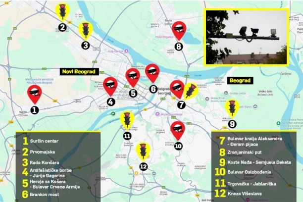 EKSKLUZIVNO! OVO SU TAČNE LOKACIJE KAMERA KOJE BELEŽE PREKRŠAJE U BEOGRADU! Saznajte gde se nalaze radari i kamere za crveno svetlo, i kako građani mogu pratiti ažuriranja sistema! (MAPA)