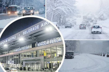 SNEG ZATRPAO BEOGRAĐANE! Putevi prohodni, a evo šta se dešava na Aerodromu "Nikola Tesla"!