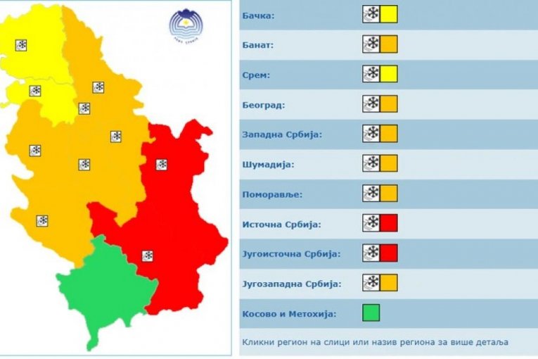 Meteoalarm za Božić