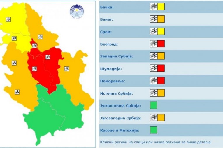 Meteoalarm za Badnji dan