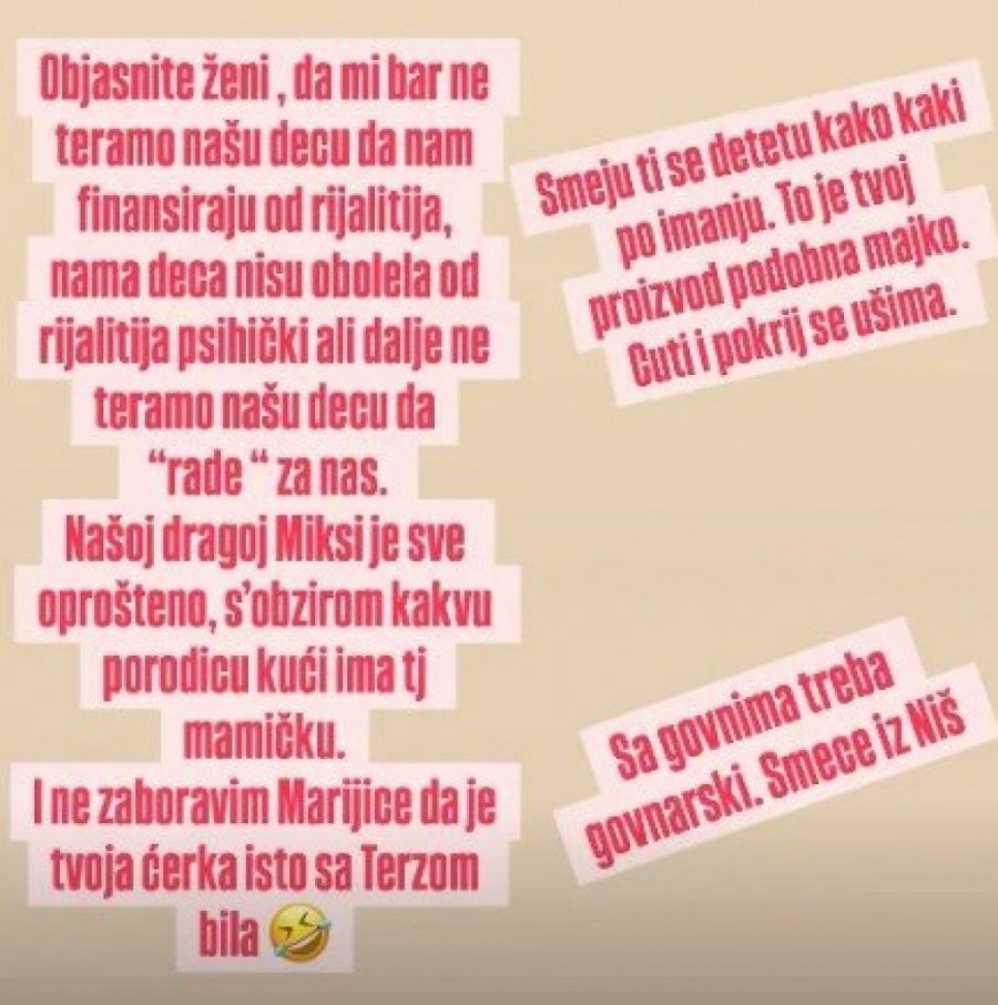 NATRLJAO JOJ NA NOS SVE ŠTO JE NJENA ĆERKA UNEREDILA! Rijaliti-tata stao na rep Mariji Kulić, BUKTI BRUTALAN RAT!