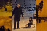 SLOBA RADANOVIĆ SE SANKA SA SINOM NASRED ULICE: Ovo je najlepša GALERIJA koju ćete videti za praznike, sneg im prekrio ceo kraj (FOTO)