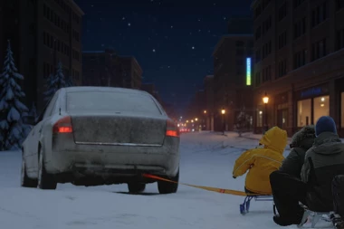 UZNEMIRUJUĆI SNIMAK NESREĆE KOD KRALJEVA! Auto pregazio dve tinejdžerke nakon pada sa sanki - krici odzvanjaju ulicom!