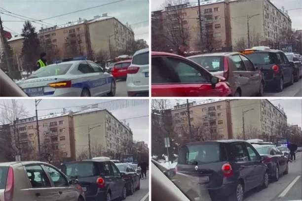HAOS U CENTRU BEOGRADA! Lančani sudar na uglu Kneza Miloša i Nemanjine ulice - policija obavlja uviđaj (VIDEO)