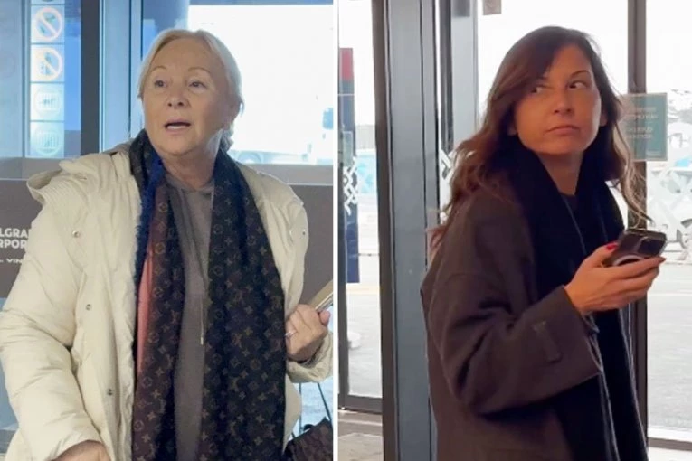 SANJA MARINKOVIĆ BEZ TRUNKE ŠMINKE! Uhvatili smo poznate na aerodromu - evo ko pravi društvo Goci Šaulić! (VIDEO)