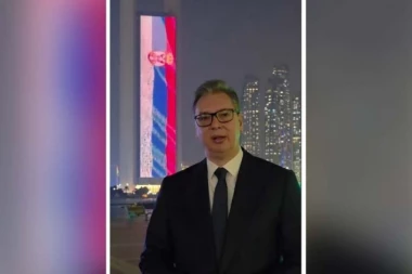 SREĆNA SRPSKA NOVA GODINA IZ ABU DABIJA! Emirati obojeni u crveno-plavo-belo, predsednik Vučić poslao snažnu poruku narodu! (VIDEO)