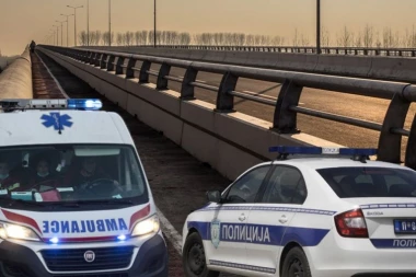 SMRSKAN AUTOMOBIL ZAROBLJEN ISPOD ŠLEPERA! Prve slike jezivog sudara na Pupinovom mostu: "Pozlilo mi je od prizora!" (FOTO, VIDEO)