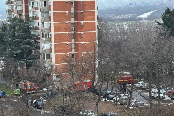 POŽAR U ŽELEZNIKU! Gori sedmi i osmi sprat stambene zgrade! (FOTO)
