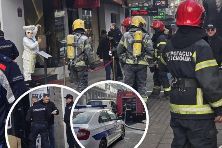 PRVI SNIMCI POŽARA NA TERAZIJAMA! Veliki broj vatrogasaca u centru Beograda, sumnja se da je zbog OVOGA buknula vatra! (FOTO, VIDEO)
