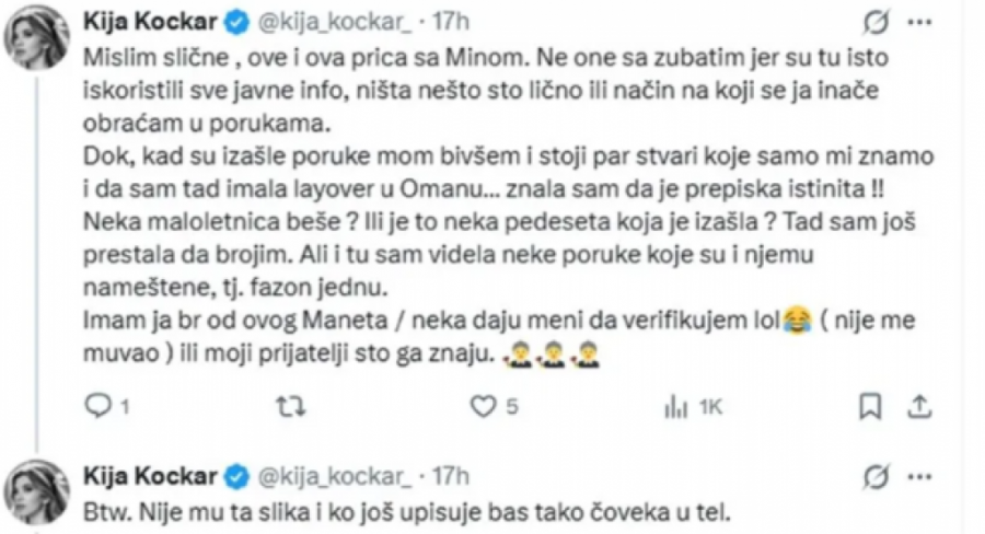 ŽESTOKO ZAKUCAVANJE KIJE KOCKAR O KASPEROVOM PORUKAMA: Javnost u šoku zbog prošlosti verenika Mine Kostić, stigle nove informacije!