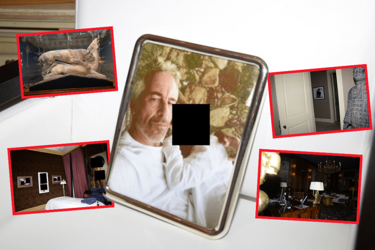 ON DRŽI DETE U NARUČJU, KUĆA ISPUNJENA MRAČNIM FIGURAMA, ZIDOVI U EKSPLICITNIM SLIKAMA! Nove fotografije iz "Epstinovih fajlova" lede krv u žilama! (UZNEMIRUJUĆI FOTO)