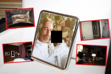 ON DRŽI DETE U NARUČJU, KUĆA ISPUNJENA MRAČNIM FIGURAMA, ZIDOVI U EKSPLICITNIM SLIKAMA! Nove fotografije iz "Epstinovih fajlova" lede krv u žilama! (UZNEMIRUJUĆI FOTO)